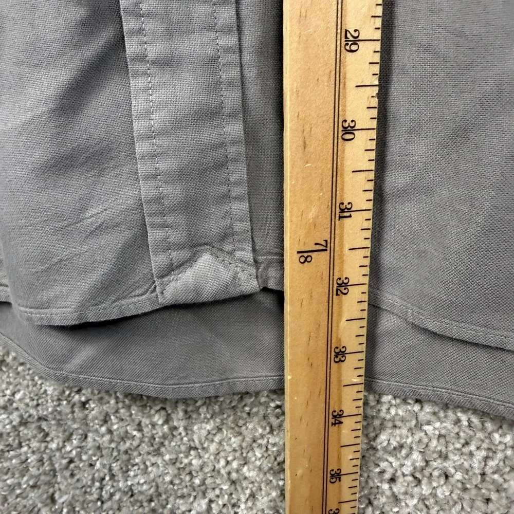Polo Ralph Lauren Mens XL Classic Fit Grey Canvas Button Down Shirt Long Sleeve